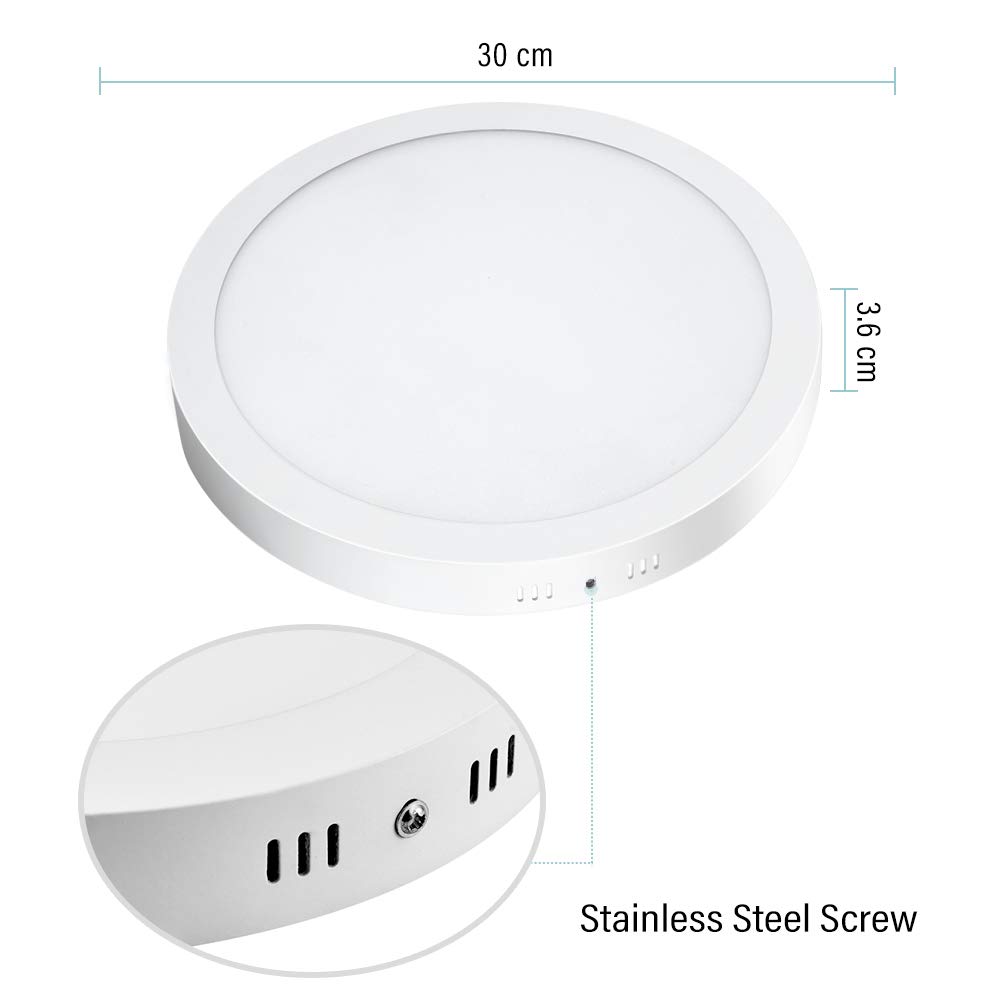  Mini Panel Surface 24W Round 4000k 2 yrs wnty