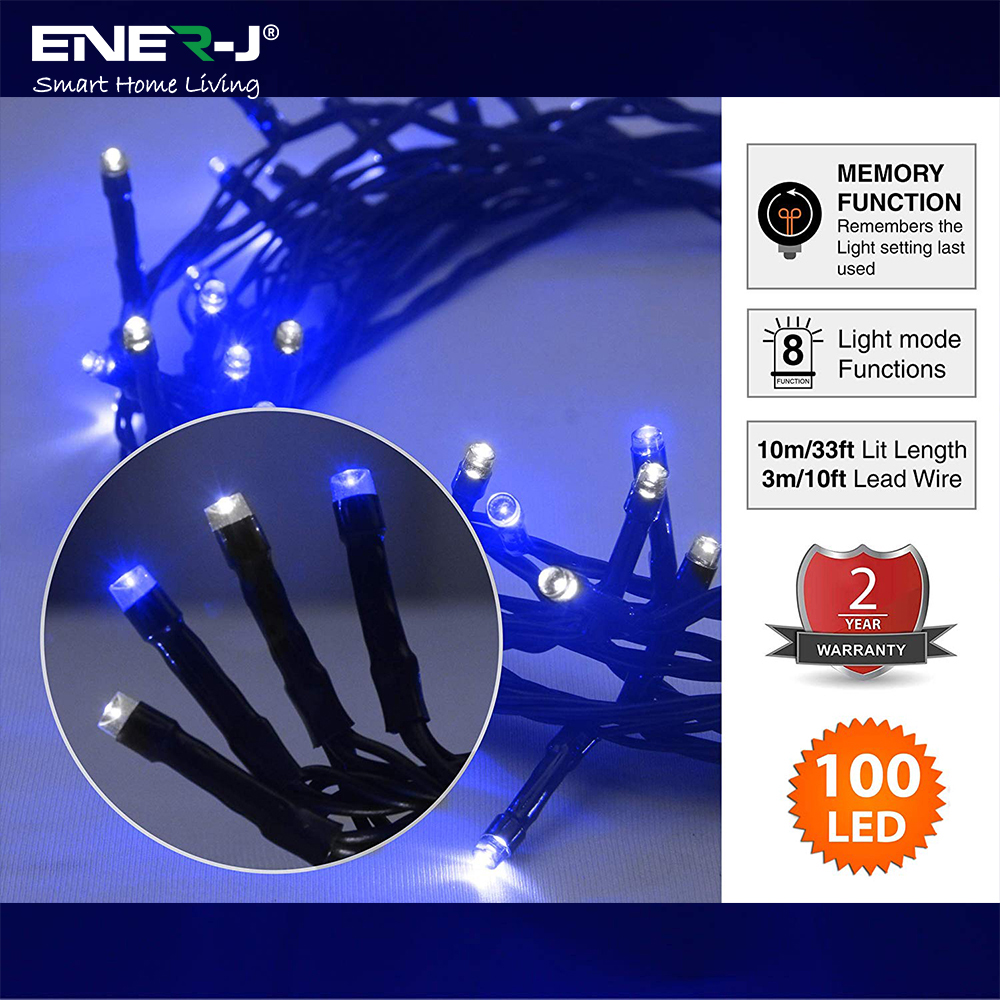  Misc Led 100 12Mtr Blue Christmas Light