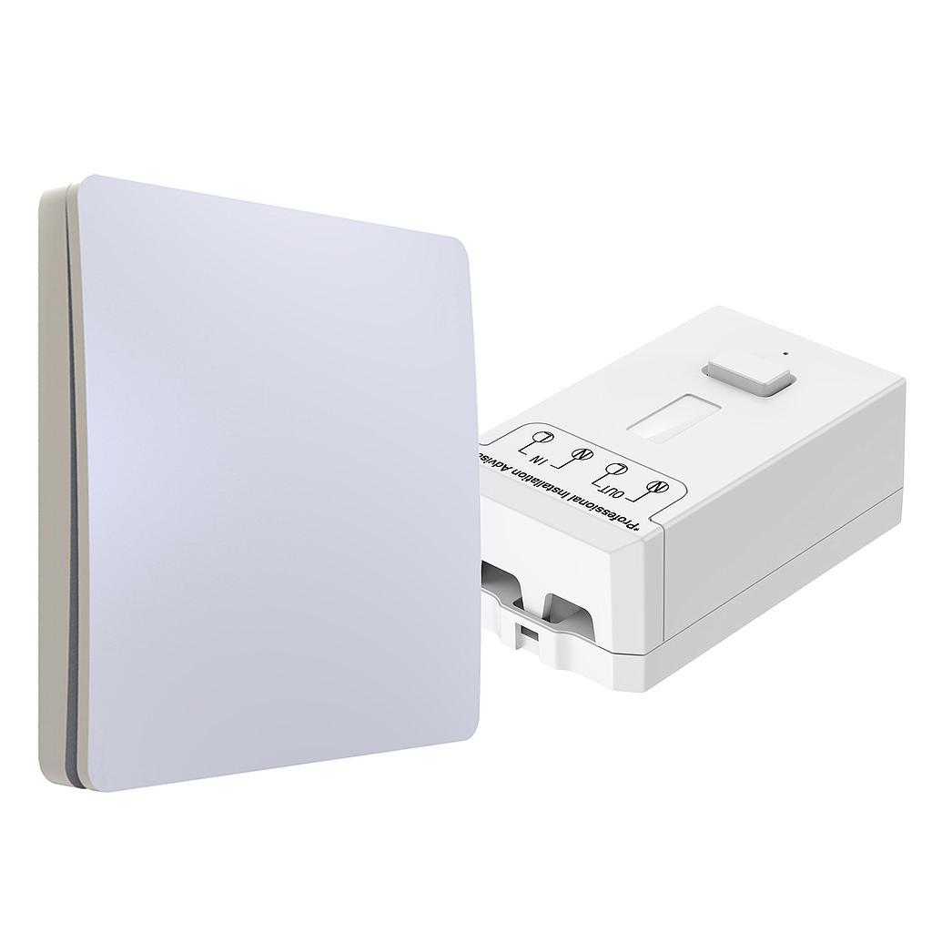 1 Gang Wireless Kinetic Switch (white body) + 500W RF Receiver