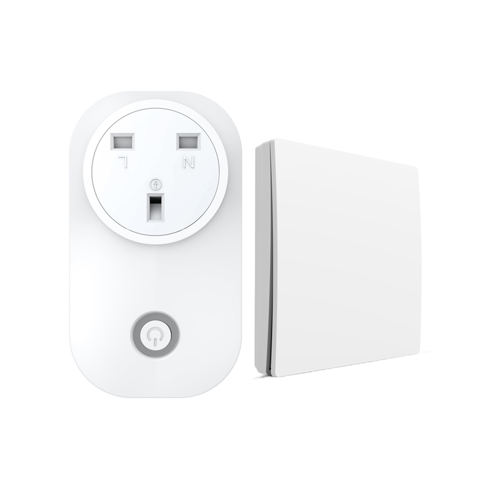 13A Wireless Plug (UK Plug) + 1 Gang Switch White Body