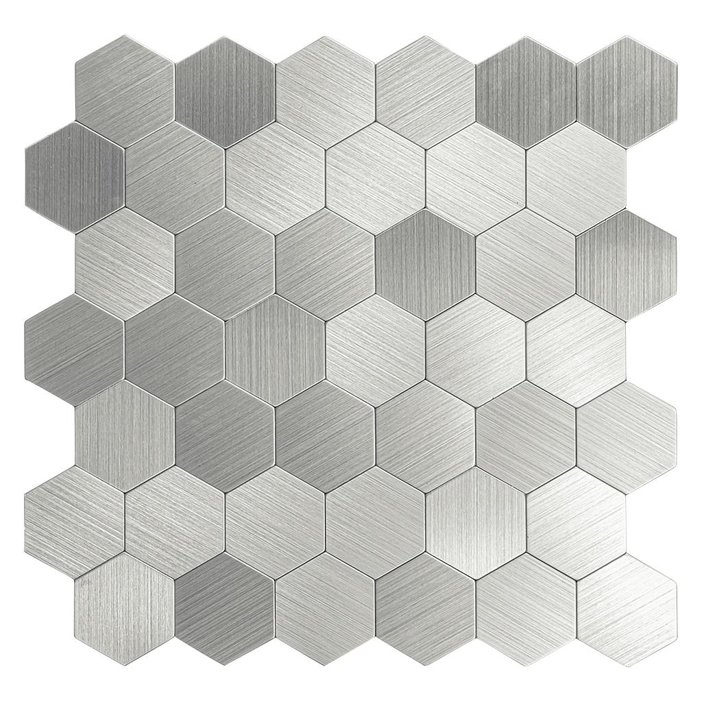 Large HexaStyle Aluminum Peel &amp; Stick Tile Size:290 x 288 x 4 mm