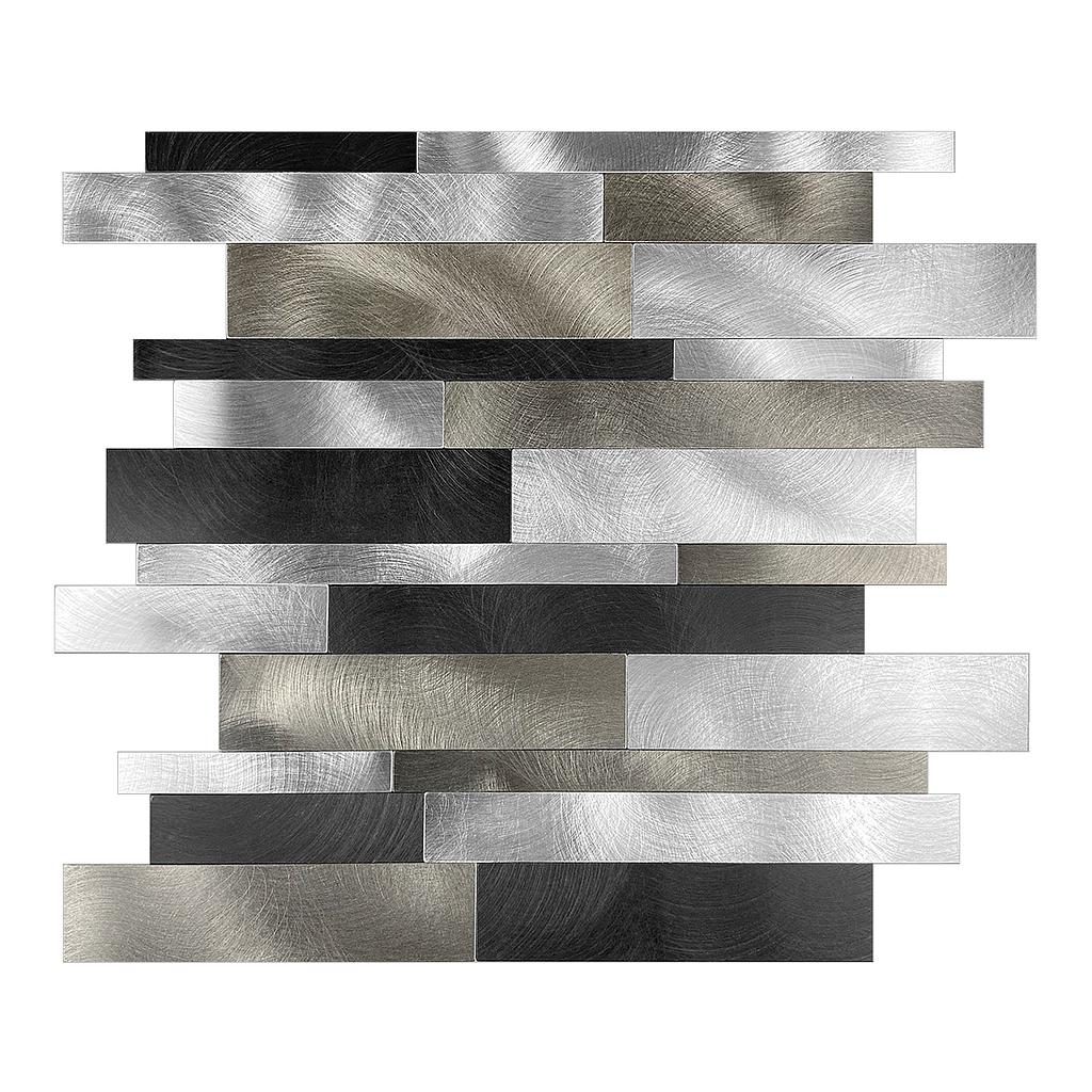 BRITWALL Stick-On Aluminium Splashback Tile – Sleek Layers 297 × 303 × 4mm